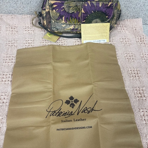 Patricia Nash Purple and Tan Floral Cosmetic Bag - Picture 8 of 8